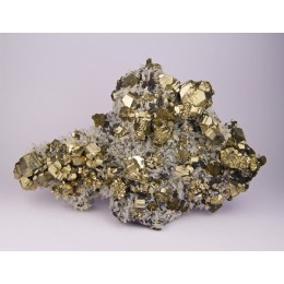 Pyrite and Chalcopyrite on Quartz and Sphalerite Madan - Bulgaria M02978